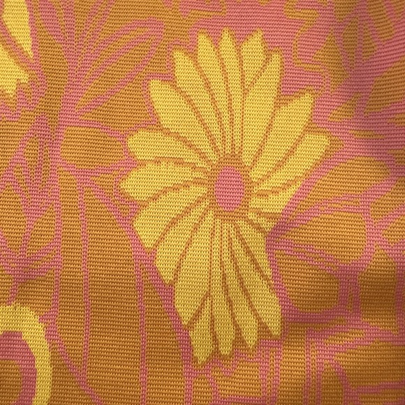 Zara Dress Womens S Orange Pink Floral 70s Boho Cutout Waist Mini Retro Vibes - Picture 14 of 15